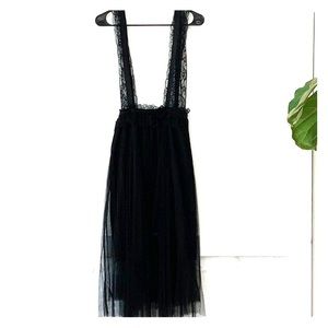 TOP SHOP BLACK TULLE LACE DRESS
